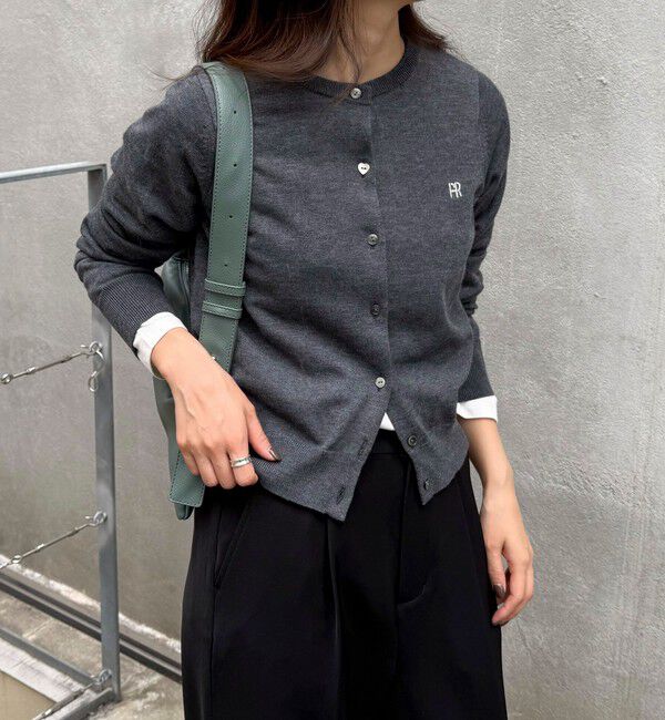 fredy emue「FR刺繍ベーシックカーディガン」|カーディガン|チャコールグレー