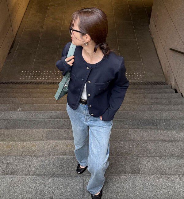 fredy emue「刺繍入りコンパクトニットジャケット」|カーディガン|