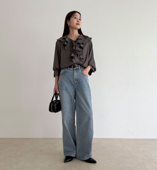 fredy emue「ボリュームフリル前開きブラウス」|シャツ・ブラウス|