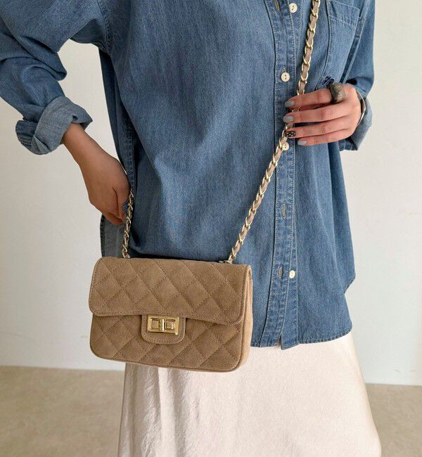 fredy emue「【AULENTTI/オーレンティ】キルティングスエードチェーンショルダーバッグ」|ショルダー・メッセンジャー|