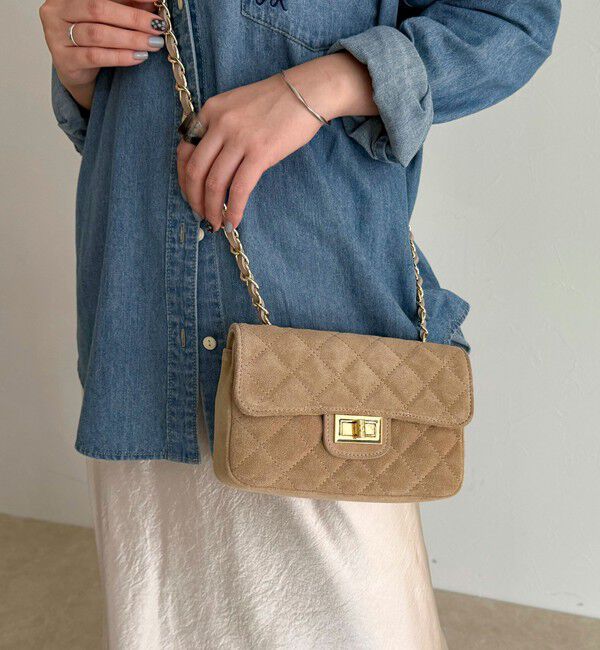 fredy emue「【AULENTTI/オーレンティ】キルティングスエードチェーンショルダーバッグ」|ショルダー・メッセンジャー|