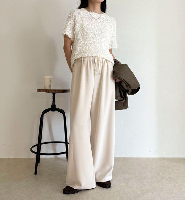 fredy emue「【リピーター続出！/高身長サイズあり】とろみWarmストレートイージーパンツ」|チノ|