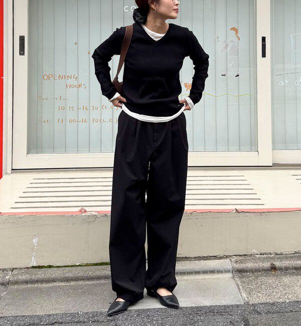 fredy emue「ちびVネックリブニットプルオーバー」|ニット・セーター|