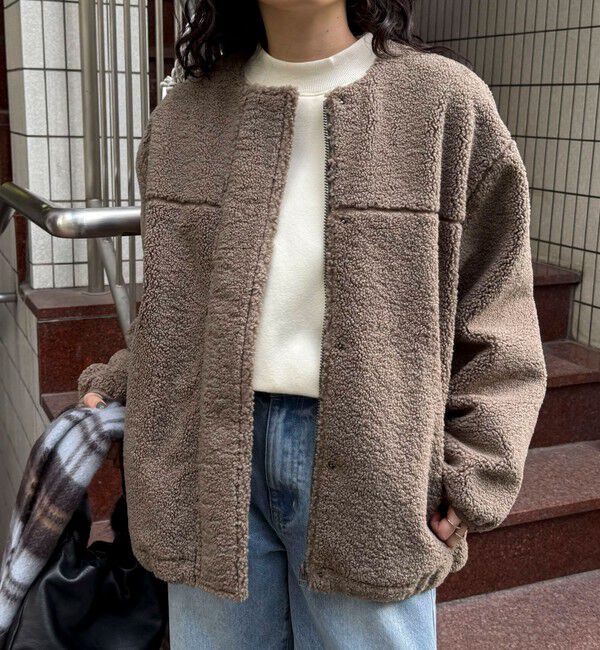 fredy emue「《防風》ボアノーカラーブルゾン」|ダッフルコート|