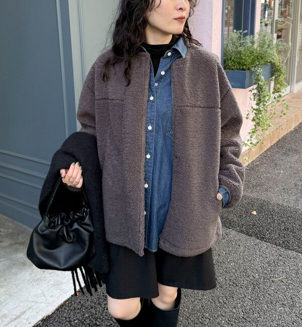 fredy emue「《防風》ボアノーカラーブルゾン」|ダッフルコート|