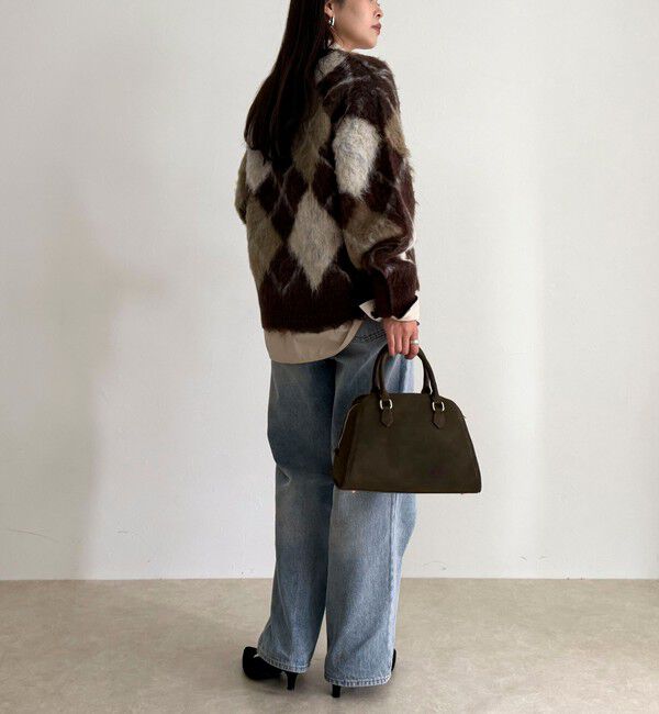 fredy emue「アーガイル柄起毛Ｖネックニット」|ニット・セーター|