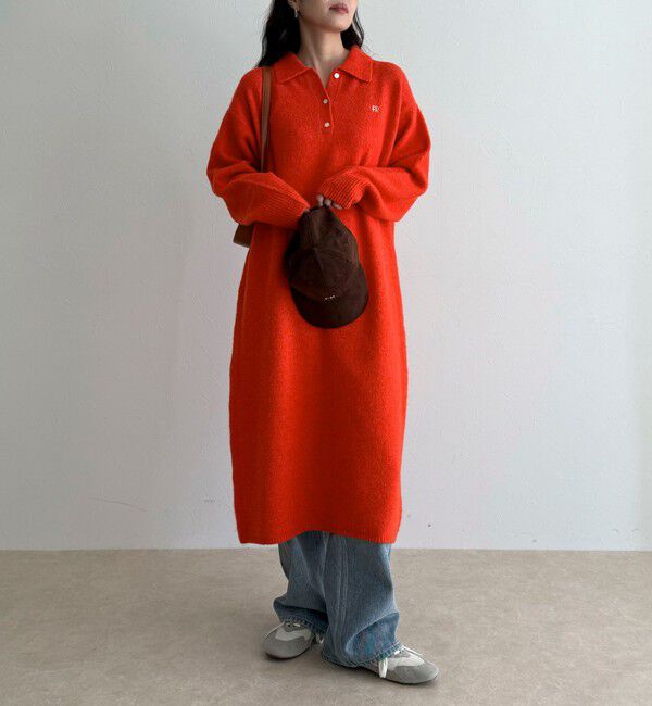 fredy emue「FR刺繍衿付きニットワンピース」|ワンピース|