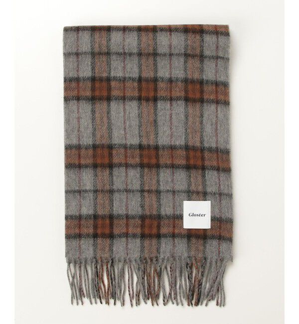 GLOSTER「【カシミヤブレンド】ウールリバーシブルチェックマフラー」|マフラー|