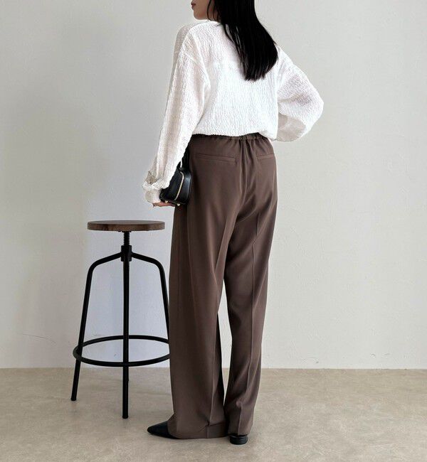 fredy emue「【オン・オフ対応/高身長サイズあり】とろみツイルタックスラックス」|スラックス|