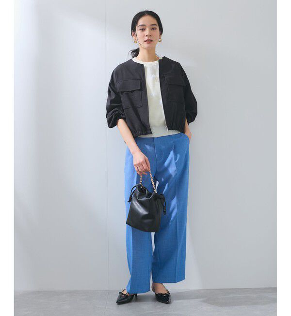 VIS「【WEB限定】気流染めリネンライクダブルポケットブルゾン【防シワ/UVケア/接触冷感/洗える】」|ブルゾン・スタジャン|