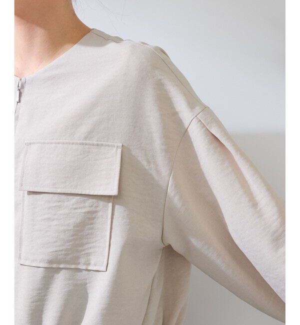 VIS「【WEB限定】気流染めリネンライクダブルポケットブルゾン【防シワ/UVケア/接触冷感/洗える】」|ブルゾン・スタジャン|