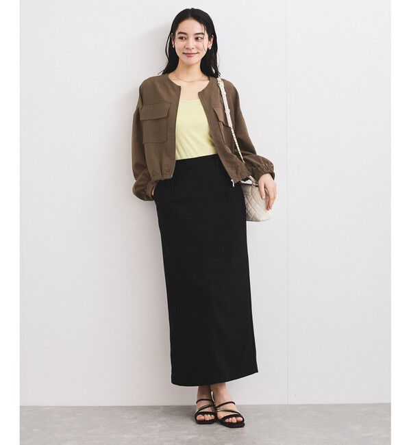 VIS「【WEB限定】気流染めリネンライクダブルポケットブルゾン【防シワ/UVケア/接触冷感/洗える】」|ブルゾン・スタジャン|