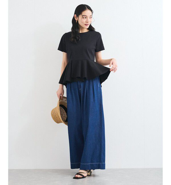 VIS「イレギュラーヘム異素材ドッキングペプラムプルオーバー」|Tシャツ・カットソー|