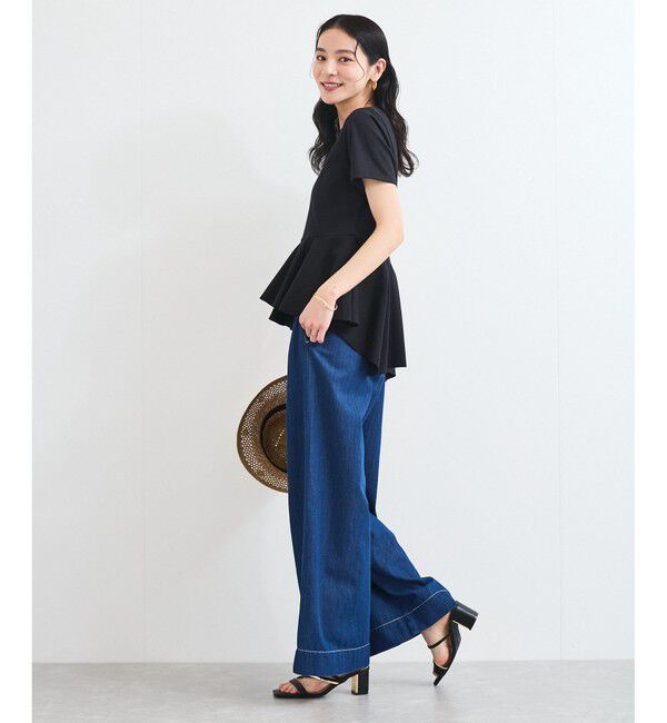 VIS「イレギュラーヘム異素材ドッキングペプラムプルオーバー」|Tシャツ・カットソー|