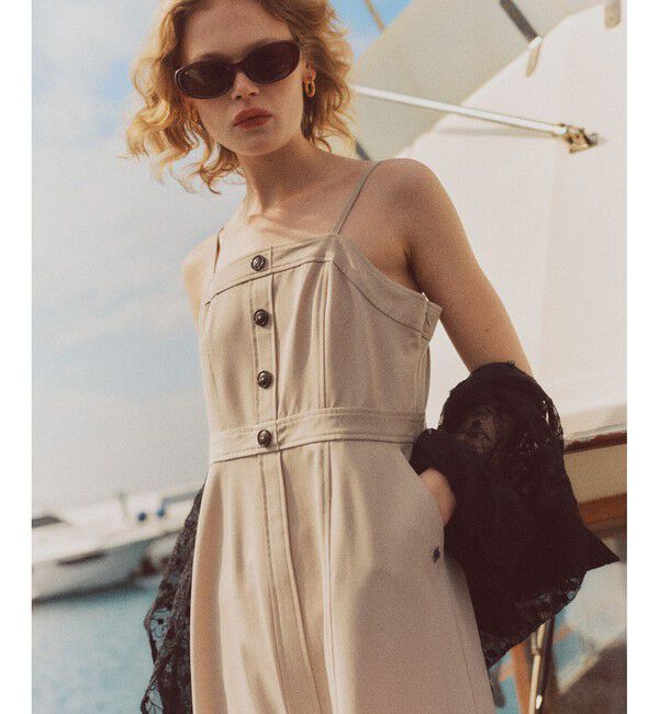 VIS「【POLO BCS】VIS別注フロントボタンツイルワンピース」|ワンピース|ベージュ(27)