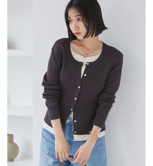 VIS「【WEB限定】フェイクレイヤードカーディガン(マルチWAY)」|カーディガン|