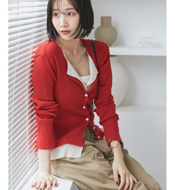 VIS「【WEB限定】フェイクレイヤードカーディガン(マルチWAY)」|カーディガン|