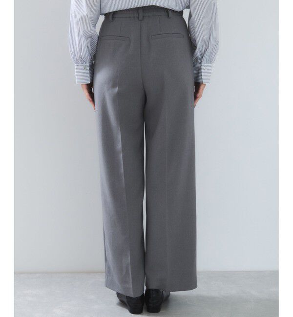 VIS「【美easy】ウーリッシュワンタックワイドパンツ【セットアップ対応/洗える】」|スラックス|