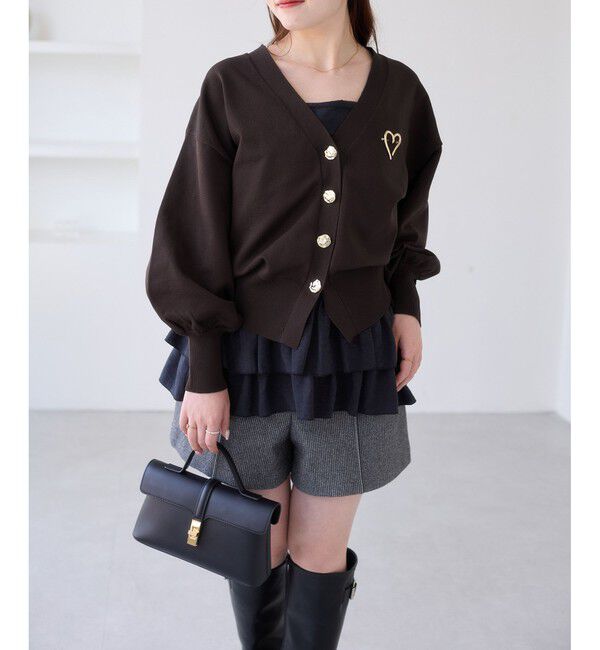 VIS「【WEB限定】メタル釦オーバーサイズカーディガン」|カーディガン|