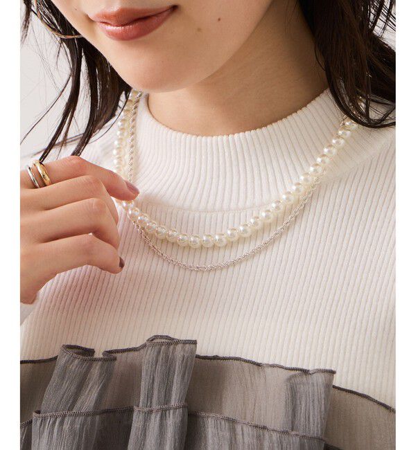 VIS「パール&times;チェーンネックレス」|ネックレス|