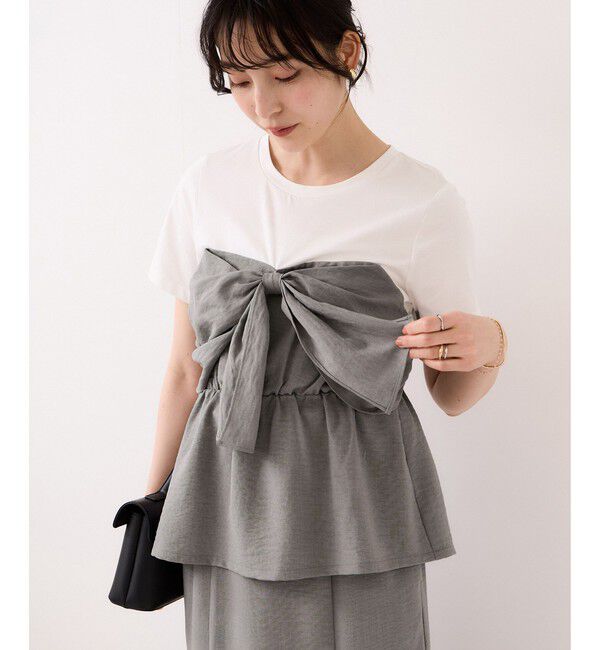 VIS「美easyリネンライクリボンビスチェトップス/イージーケア・接触冷感・セットアップ対応」|Tシャツ・カットソー|