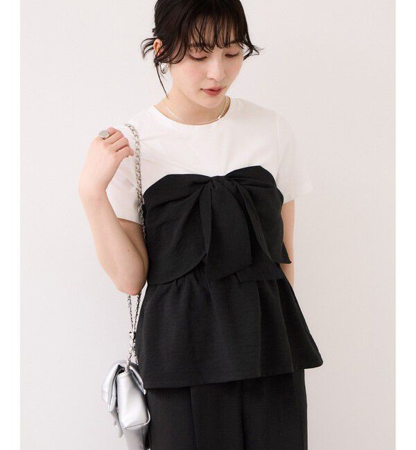 VIS「美easyリネンライクリボンビスチェトップス/イージーケア・接触冷感・セットアップ対応」|Tシャツ・カットソー|