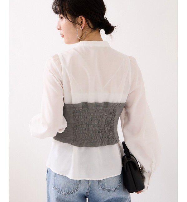 VIS「美easy前開きビスチェドッキングシャツ/イージーケア・接触冷感・セットアップ対応」|シャツ・ブラウス|