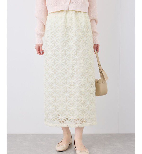 Rope&rsquo;Picnic「フラワーチュールレースアイラインスカート」|スカート|