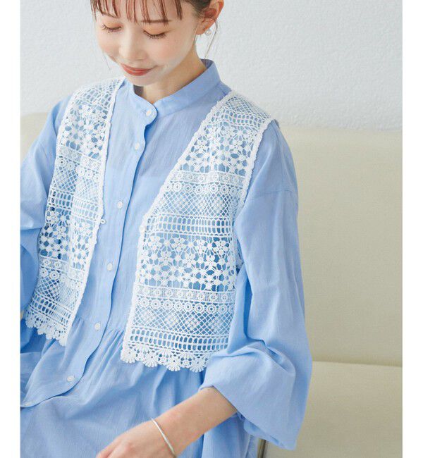 Rope&rsquo;Picnic「【接触冷感・通気性】お着軽シャツシリーズ/綿ボイルペプラムシャツ」|シャツ・ブラウス|