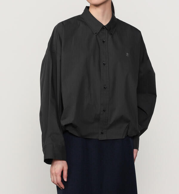 GYMPHLEX「Gymphlex | タイプライター ショートボタンダウンシャツ WOMEN」|シャツ・ブラウス|BLACK系1