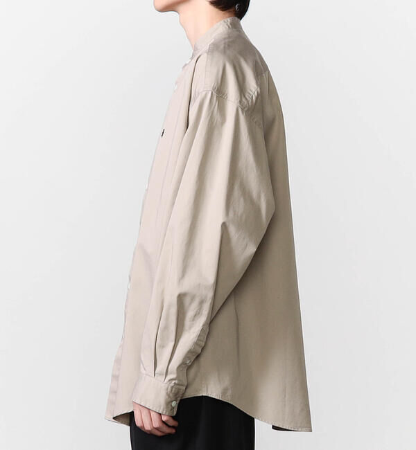 GYMPHLEX「Gymphlex | バンドカラー長袖シャツ SOLID MEN」|シャツ・ブラウス|