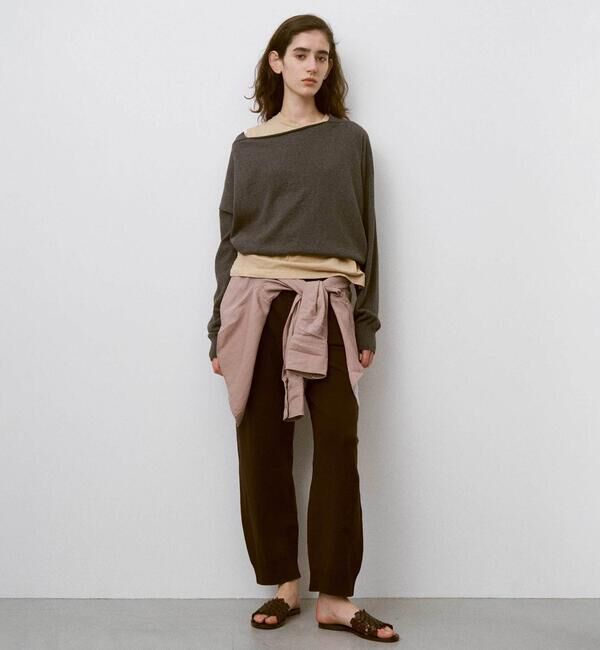 UNFIL「UNFIL | フロントドレープ ニットプルオーバー WOMEN」|ニット・セーター|