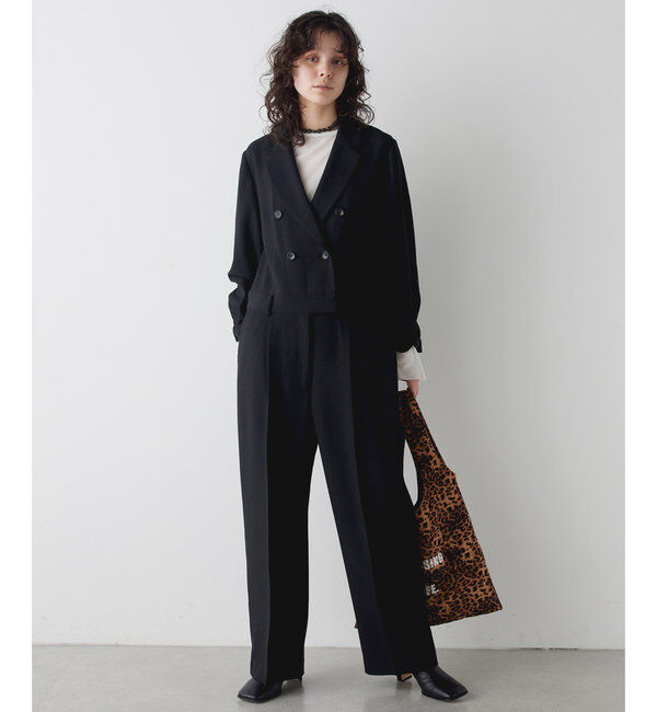 THE PAUSE「《コラボカラー》【THE PAUSE】テーラーカラージャンプスーツ」|ワンピース|ブラック