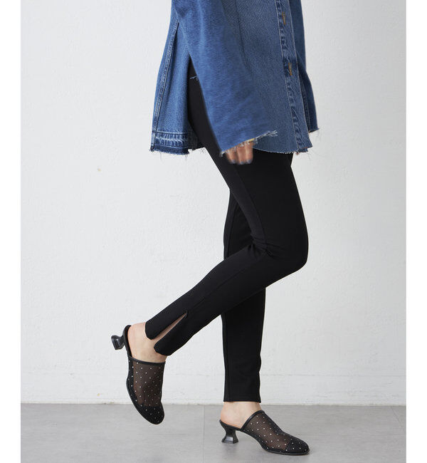  「レギンスZIPパンツ」|チノ|ブラック