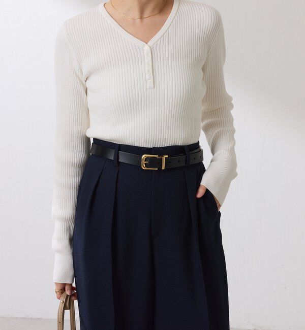  「ヘンリーネックVニット」|ニット・セーター|