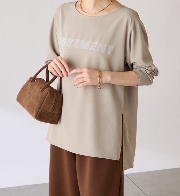  「フロッキーロゴ袖リブロンT/Tブラウス」|Tシャツ・カットソー|