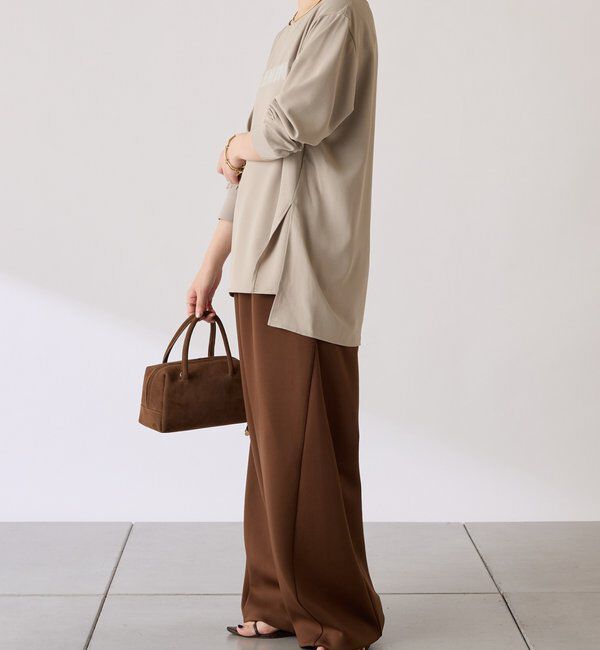  「フロッキーロゴ袖リブロンT/Tブラウス」|Tシャツ・カットソー|