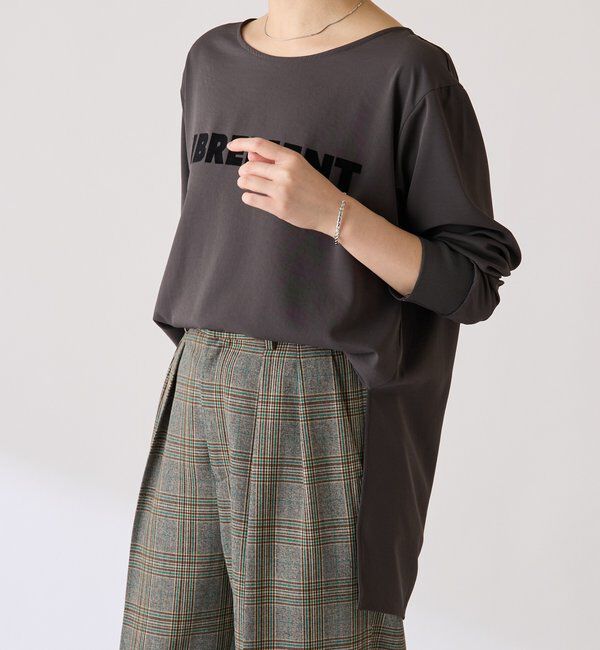  「フロッキーロゴ袖リブロンT/Tブラウス」|Tシャツ・カットソー|