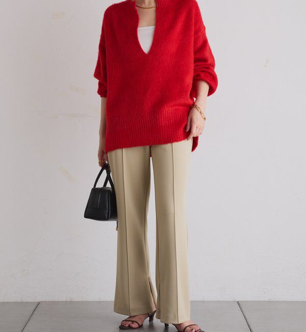  「ピンタックセミフレアーパンツ」|チノ|