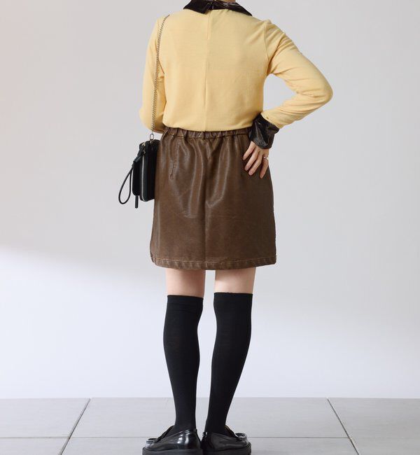  「レザーライクミニスカパン」|スカート|