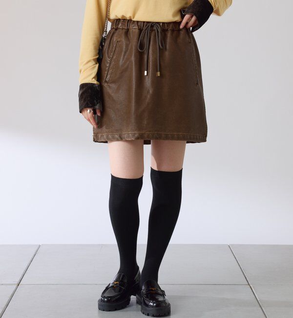  「レザーライクミニスカパン」|スカート|