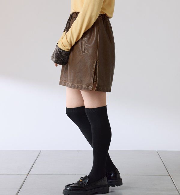  「レザーライクミニスカパン」|スカート|