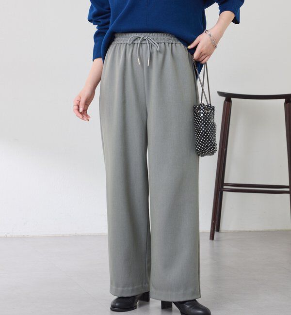  「裏起毛ボンディングイージーパンツ」|チノ|ライトグレー