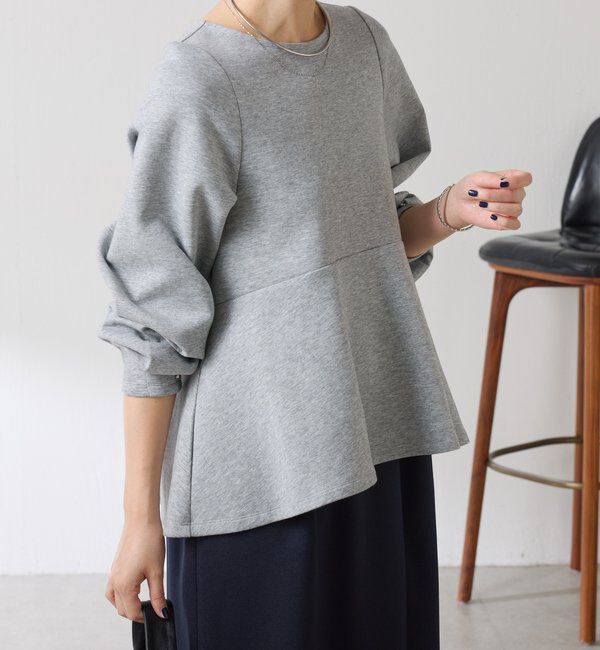  「袖ビジューペプラムカットソー」|Tシャツ・カットソー|