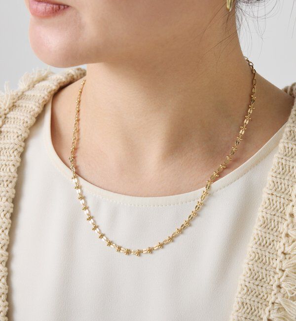  「【PAPILLONNER/パピヨネ】アクセントチェーンネックレス」|リング|