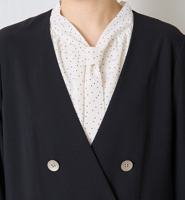  「《自宅で洗える》ジャージノーカラーダブルジャケット/セレモニー」|スーツ|