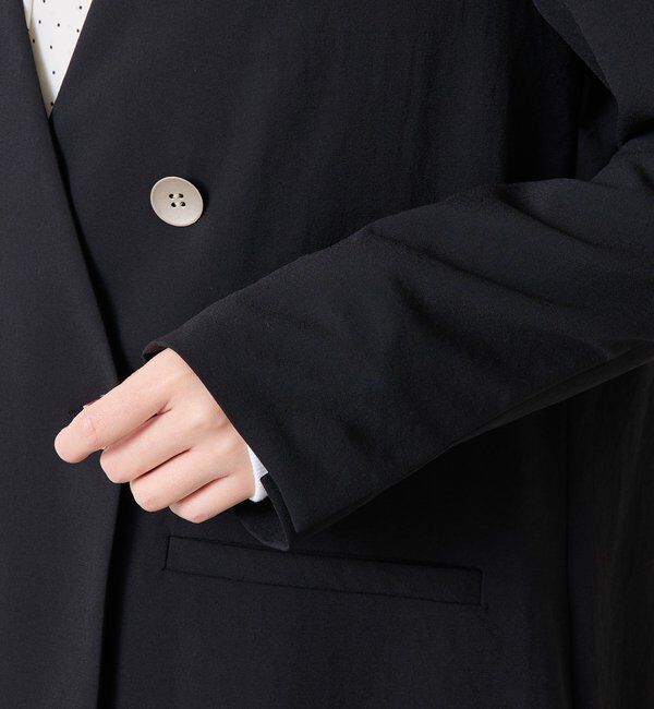  「《自宅で洗える》ジャージノーカラーダブルジャケット/セレモニー」|スーツ|