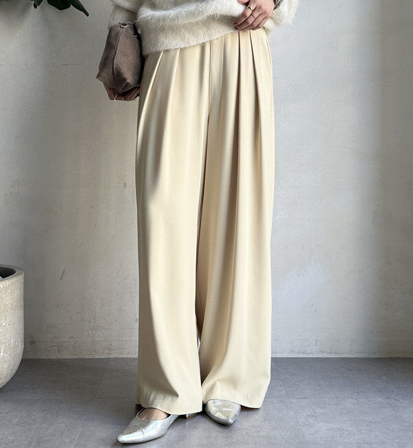  「【累計販売数3万枚突破/23色4サイズ展開！】タックワイドパンツ」|チノ|