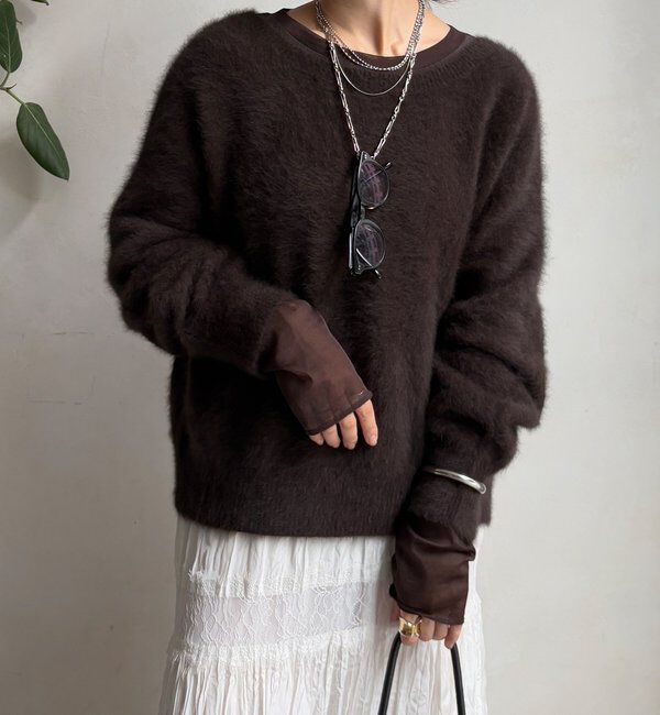  「【柔らかい着心地】袖シアーリブTEE」|Tシャツ・カットソー|