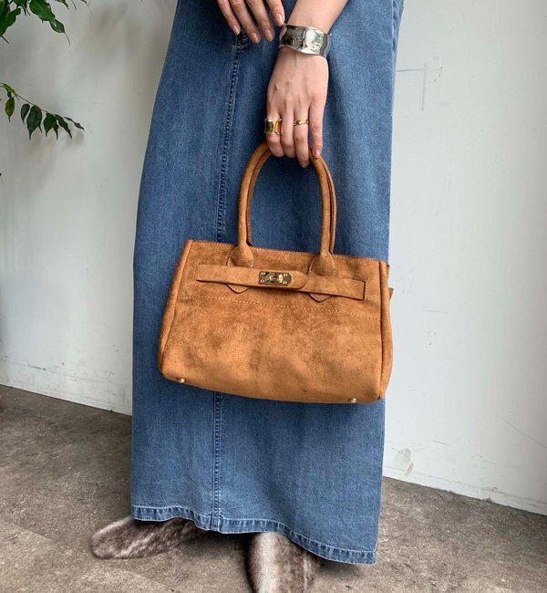  「フェイクスエードスクエアバッグ」|トートバッグ|